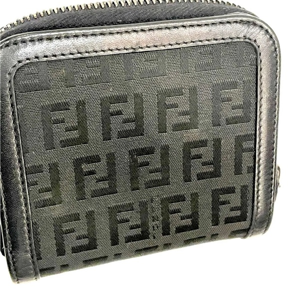 FENDI Zucchino Wallet FF Black MADE IN ITALY - Picture 7 of 8